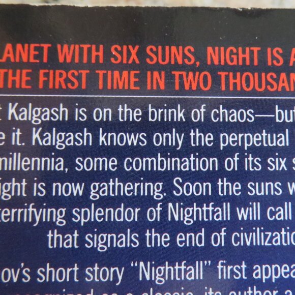 Nightfall Isaac Asimov Robert Silverberg Softcover Vintage (B368) - Picture 3 of 4